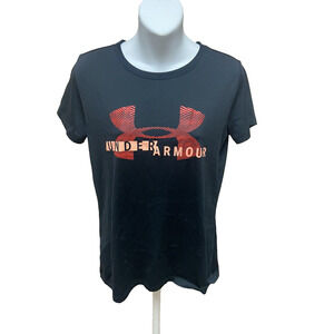 Under Armour Womens Shirt Size Small Short Sleeve Black Workout Athletic Top